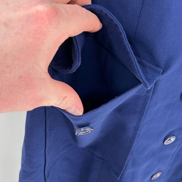 ModCloth Coasting Along Sleeveless Navy Blue Button Up Mini Dress Medium - Picture 3 of 11